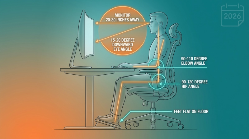 Proper Ergonomic Posture Diagram