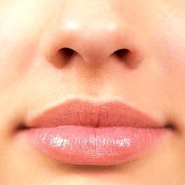 close up look on a womans nose