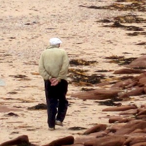old man looking away