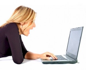 someone who's excited reading content on the internet