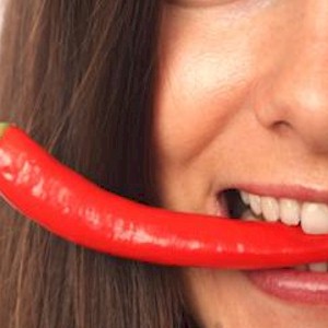 sweating eating a hot pepper