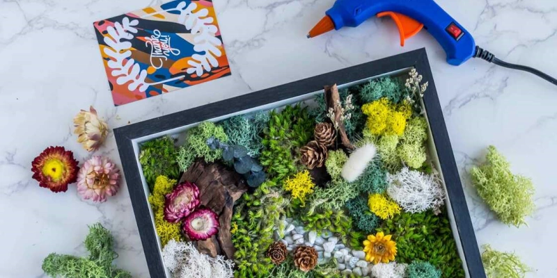 Preserved moss wall art DIY kit